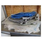 3 Tarps of Various Sizes&Plastic Pieces