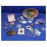 Assortment of Pins,Roman Pin&Earring Set&more