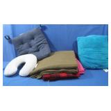 Wool Blanket,Throws,Travel Back Pillow