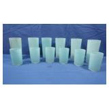 Light Blue Frosted Drinking Glasses,Water &Juice