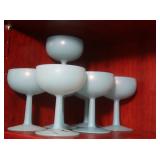 Light Blue Frosted Glass Stemware