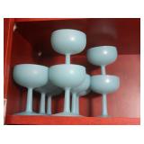 Light Blue Frosted Glass Stemware
