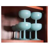 Light Blue Frosted Glass Stemware