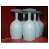Light Blue Frosted Glass Stemware