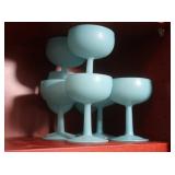 Light Blue Frosted Glass Stemware