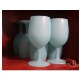 Light Blue Frosted Glass Stemware