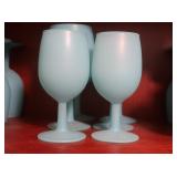Light Blue Frosted Glass Stemware