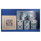 Framed Cross Stitch,Canvas Wall Art
