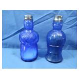 Vintage Cobalt Blue Mr&Mrs S&P Shakers