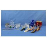 Cobalt Blue Vase,Mini Glass&Stone