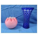 Vintage Bohemian Czech Glass Cobalt Blue