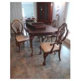 Clawfoot Style Wood Dining Room Table w/6 Chairs