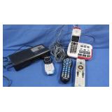 Sony AM/FM Radio,Panasonic Portable Phone,Remotes