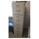 Metal 4 Drawer File Cabinet 15x26x52" w/Contents
