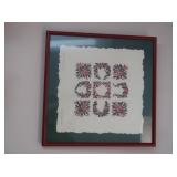 Rose&Holly Framed Artwork 18x18"
