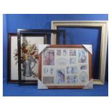 Vintage Framed Needlepoint,Photo Collage,Empty