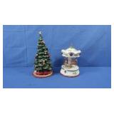 The Bon Ton Porcelain Musical Carosel&Christmas
