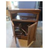 2 Door Wooden Cabinet incl Books 25x16x30"H