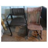 Wooden Rocking Chair&Old Office Chair