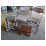 2 Metal Chairs&2Step Stools