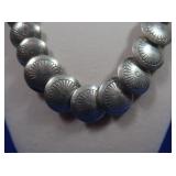 Vntg Sterling Navajo Stamped Pillow Bead 55gr