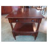 Wood Side Table w/Drawers,Some Wear 26x28x28"