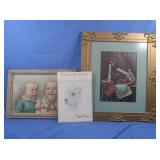 Antique Framed Philosophers Print(damaged)