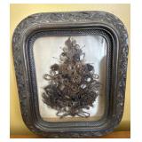 Remarkable Victorian hair art/memento mori in