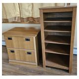 Lateral file and bookshelf