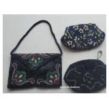 3 small beaded purses