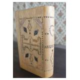 Spruce gum carved wooden book box