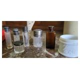 Perfume bottles/flasks - some sterling, Larkin