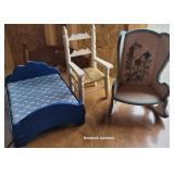 Dial Bed, chair and rocker - larger size dolls