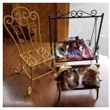 3pcs doll furniture - swing, bench, and wire