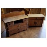 2 vintage doll dressers