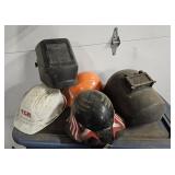 Hard hats, welding helmets