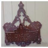 Victorian fretwork mail holding wall pocket