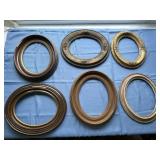 6 antique oval frames - some are projects