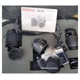 Camera - Pentax ZX-30 with lenses and case