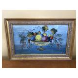 Fruit bowl reverse painting on glass approx