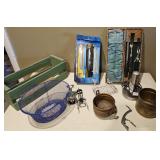 Copper pots, utensils, etc