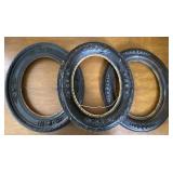 3 antique oval frames