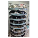Swivel Rotating parts cabinet with contents