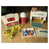 Fisher Price barn, schoolhouse, silo &