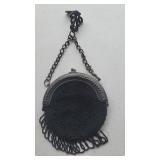 Early Beading over leather purse with leather