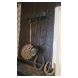 Forged ladel, corn dryer, horseshoes, brass
