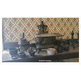 Miniature cast iron - cook stove, end irons,