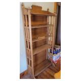 Unusual oak bookshelf with adjustable shelves
