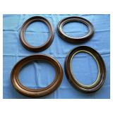 4 wood oval frames