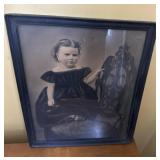Charcoal photograph of Victorian girl approx